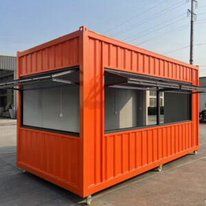 container shop with glass frontage